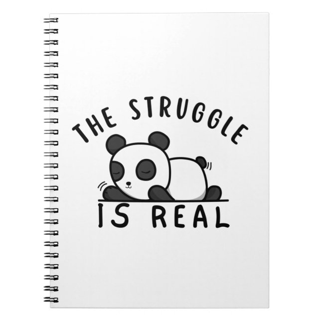Lazy Panda The Struggle Is Real Notebook (Front)