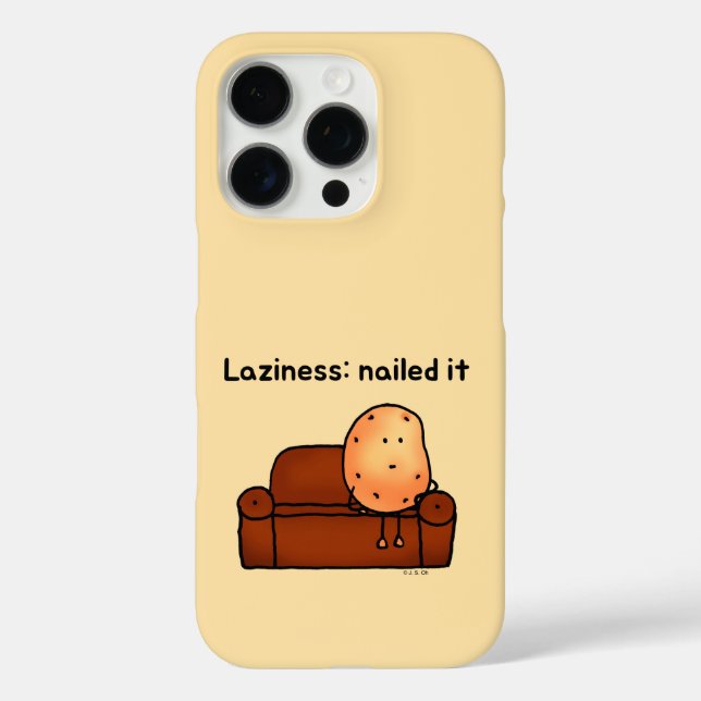 Lazy Potato Cartoon Humor Art Case-Mate iPhone Case (Back)