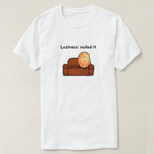 Lazy Potato Funny Cartoon Design T-Shirt