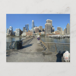 Lazy San Francisco Sunday Morning Embarcadero Holiday Postcard