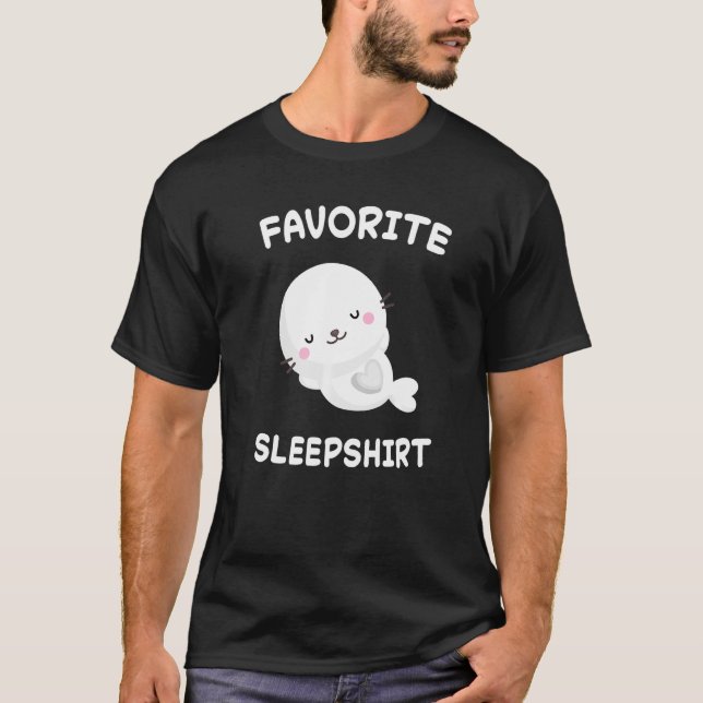 Lazy Seal Seals Nap Sleeping Sleep Pyjamas Pajama T-Shirt (Front)