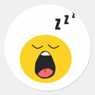 Lazy sleeping classic round sticker