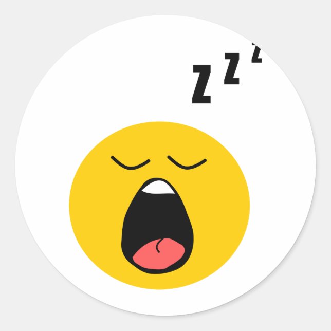 Lazy sleeping classic round sticker (Front)