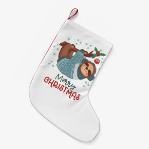 Lazy Sloth Christmas  Small Christmas Stocking