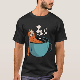 Lazy Sloth Coffee Hot Tub Cute Art T-Shirt