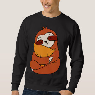 Lazy Sloth Cuddles Pillow Cute Sleepy Sloth With P Sweatshirt