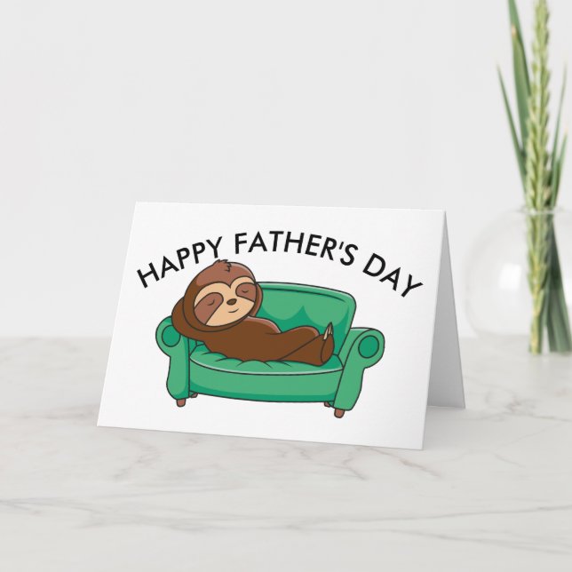 Lazy Sloth Funny Fathers Day Personalised Card (Front)