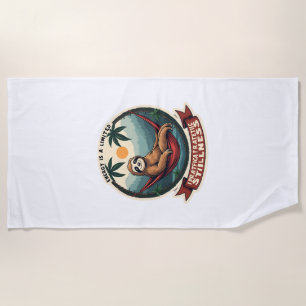 Lazy Sloth Humor Shirt Selective Effort Vintage Beach Towel
