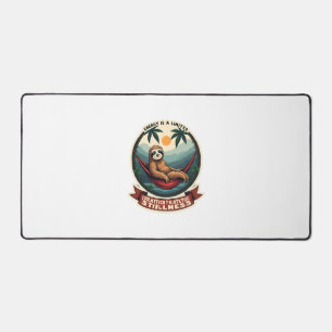 Lazy Sloth Humor Shirt Selective Effort Vintage Desk Mat