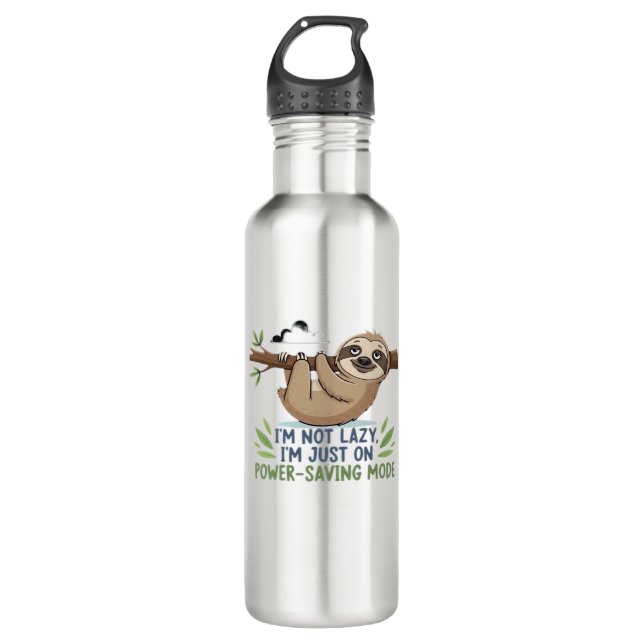 Lazy Sloth, I'm not lazy I'm just on power-saving  710 Ml Water Bottle (Front)