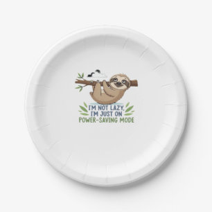 Lazy Sloth, I'm not lazy I'm just on power-saving  Paper Plate