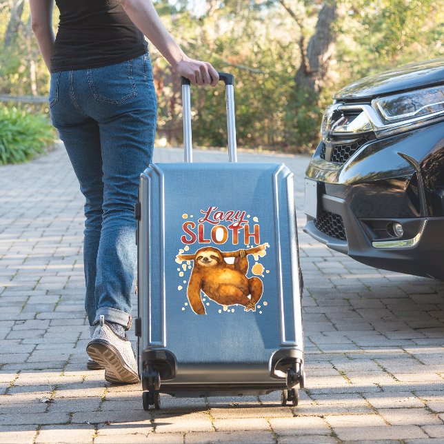 Lazy Sloth in Alcohol Ink Classic T-Shirt (Suitcase Insitu)