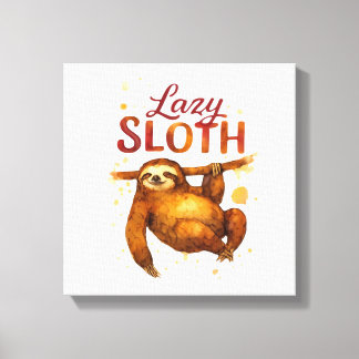 Lazy Sloth in Alcohol Ink Classic T-Shirt Canvas Print