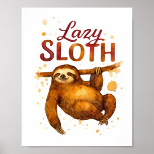 Lazy Sloth in Alcohol Ink Classic T-Shirt Poster