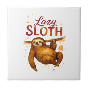 Lazy Sloth in Alcohol Ink Classic T-Shirt Tile