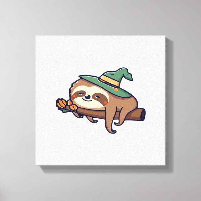 lazy sloth kawaii Classic T-Shirt Canvas Print (Front)