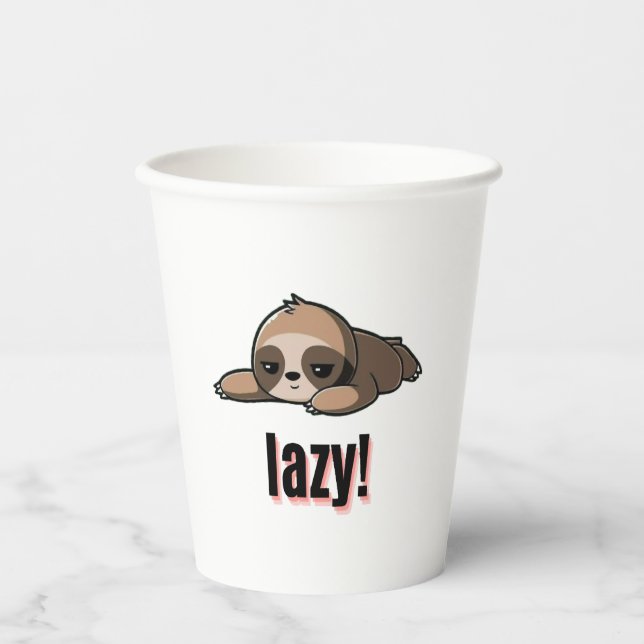 Lazy sloth  paper cups (Front)
