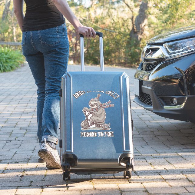 Lazy Sloth Retro Bike Cartoon (Suitcase Insitu)