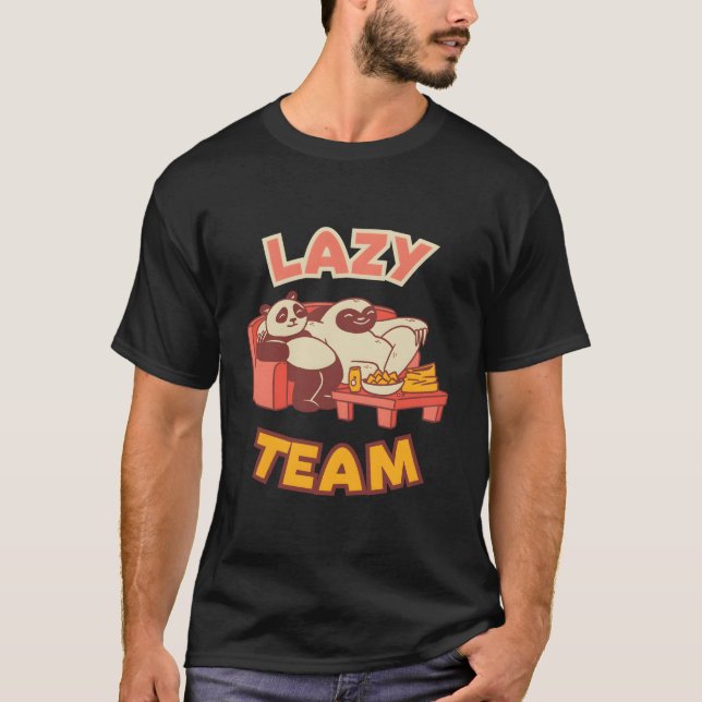 Lazy Team Sloth And Panda Wild Panda Bamboo T-Shirt (Front)