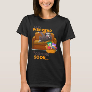 Lazy Weekend Sloth A Cute Sloth Sitting On A Sofa T-Shirt