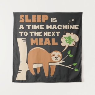 Lazybone Sloth who loves to eat & delicious food Tapestry