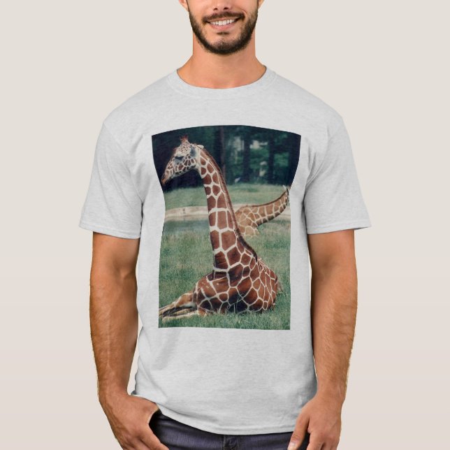 LazyDay Giraffe - ash T-Shirt (Front)