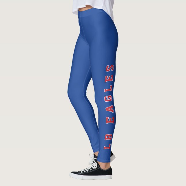 LB Eagles Blue School Spirit Wear Leggings (Left)