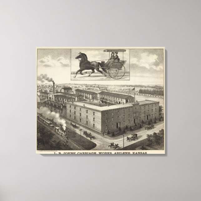 LB Johns' Carriage Works, Abilene, Kansas Canvas Print (Front)