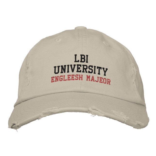 LBI UNIVERSITY (TM) ENGLEESH MAJEOR EMBROIDERED HAT (Front)