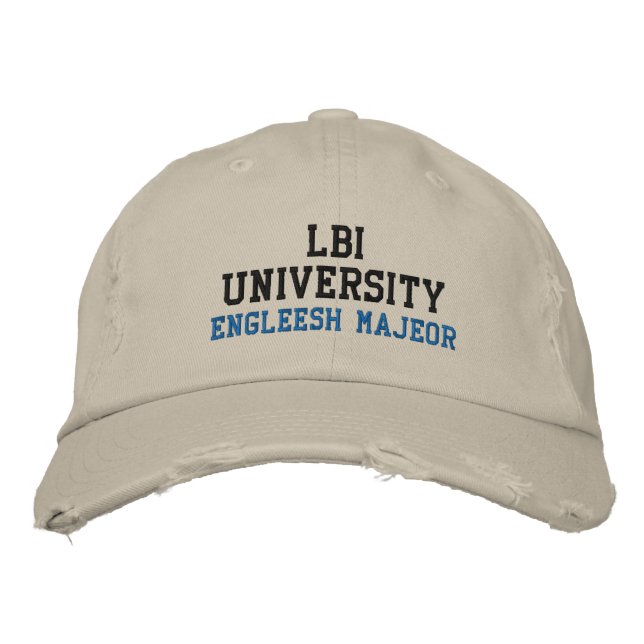 LBI UNIVERSITY (TM) ENGLEESH MAJEOR EMBROIDERED HAT (Front)