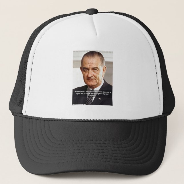 LBJ And "Knowing What's Right" Quote  Trucker Hat (Front)