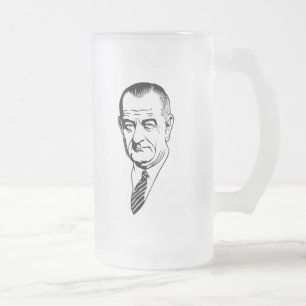 LBJ FROSTED GLASS BEER MUG