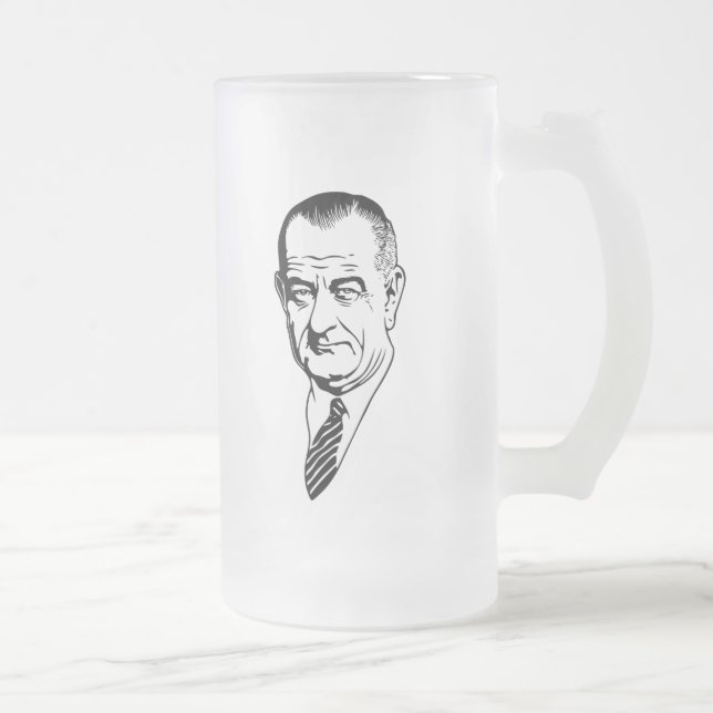 LBJ FROSTED GLASS BEER MUG (Right)