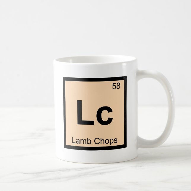 Lc - Lamb Chops Chemistry Periodic Table Symbol Coffee Mug (Right)