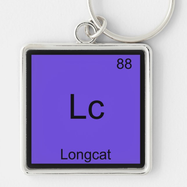 Lc - Longcat Funny Chemistry Symbol Meme T-Shirt Key Ring (Front)