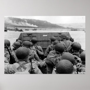 LCVP Landing Craft Approaching Omaha Beach Poster