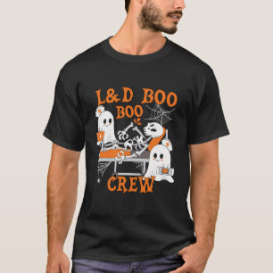 Ld Boo Crew Funny Ghosts Retro Ribcage Skeleton Ha T-Shirt