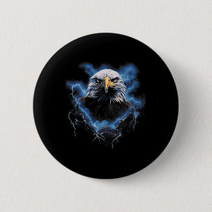 Ld Eagle Bird Nature Usa Lightning 1  6 Cm Round Badge