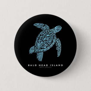 Ld Head Island Nc Beach Vacation Vintage Sea Turtl 6 Cm Round Badge