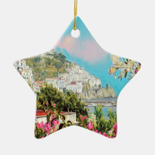 ldp AMALFI - panorama - Amalfi coast - Ceramic Tree Decoration