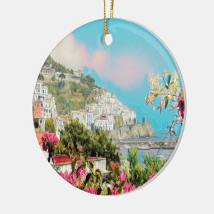 ldp AMALFI - panorama - Amalfi coast - Ceramic Tree Decoration
