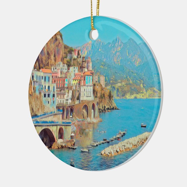 ldp ATRANI.- Amalfi Coast - Ceramic Tree Decoration (Left)