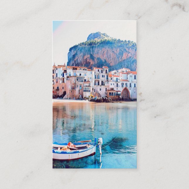 ldp CEFALÙ - Sicily - beach - panorama Business Card (Front)