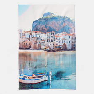 ldp CEFALÙ - Sicily - beach - panorama Tea Towel