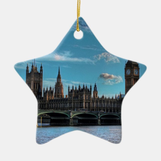 ldp London - WESTMINSTER view - Ceramic Tree Decoration (Front)