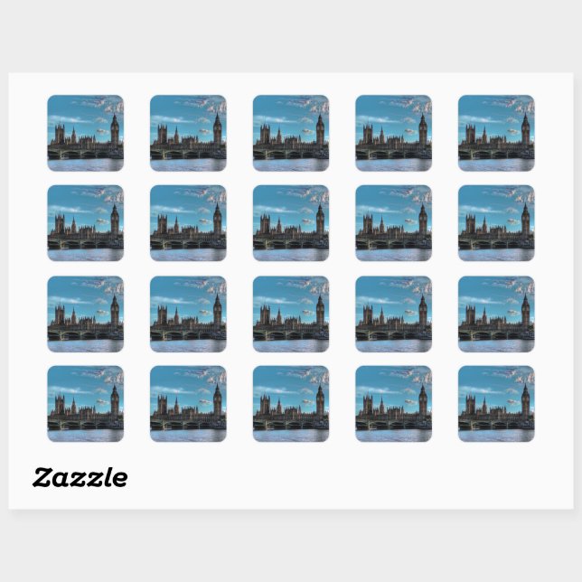 ldp London - WESTMINSTER view - Square Sticker (Sheet)