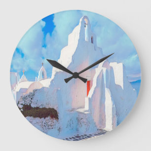 ldp MYKONOS - characteristic church - Large Clock