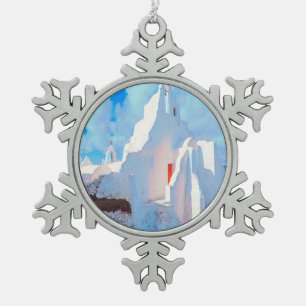ldp MYKONOS - characteristic church - Snowflake Pewter Christmas Ornament