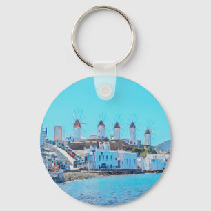 ldp MYKONOS - view from the sea of the windmills - Key Ring