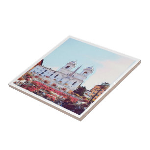 ldp PIAZZA DI SPAGNA - Rome - with flowers - Tile